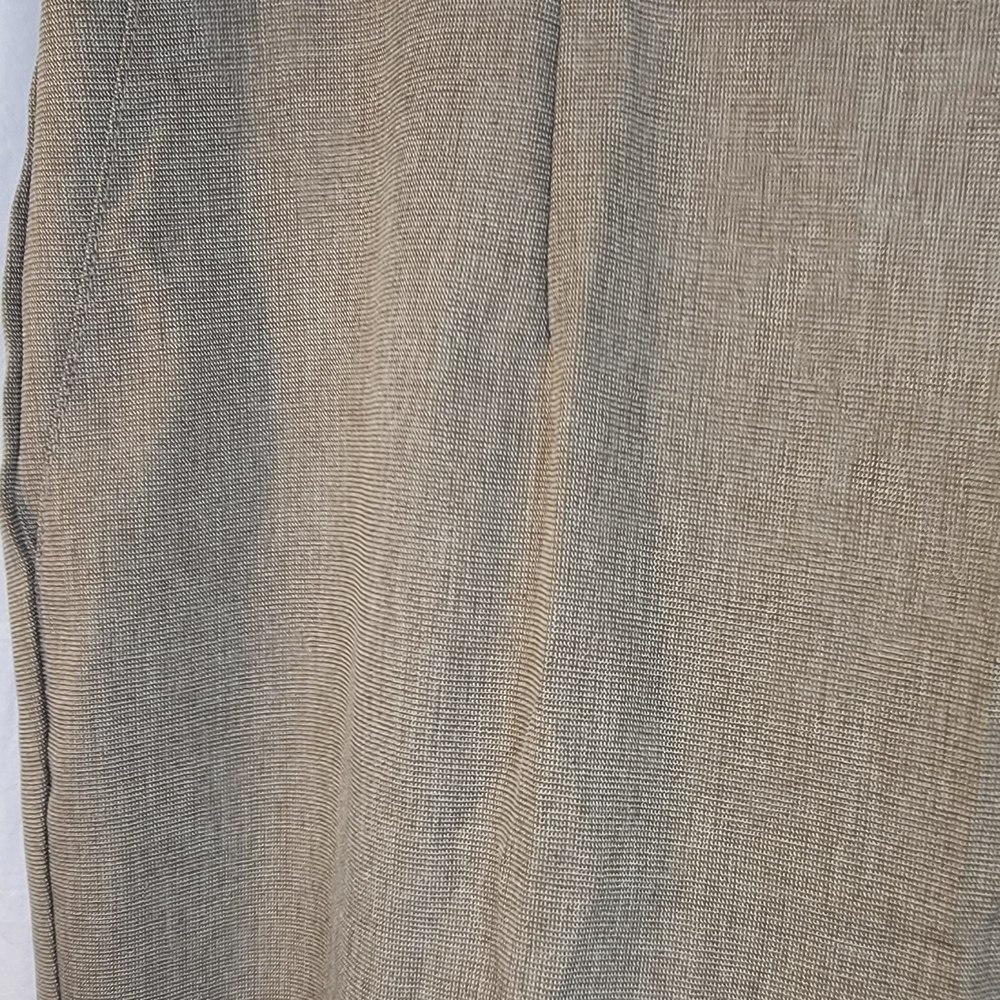 Tan Check Trousers Flat Front, Straight Leg, Back Elastic Alfred Dunner Woman - Picture 5 of 6
